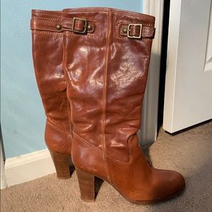 Stylist Maxene Calf Whiskey Coach Boots